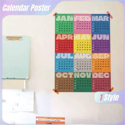 Zazumi 1Pc Fun Time Vol.2 2026 Wall Calendar | Oil Painting Colorful Paper Poster | Kids Room Decor