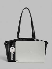 Ontre Women's Shoulder Bag, Zipper Large-Capacity Tote Bag. - Black - View 3