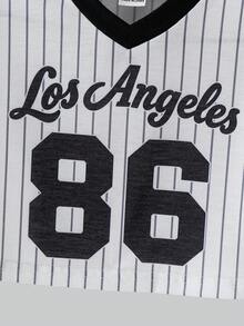 SHEIN 2pcs/Set Baby Girl Infant Toddler 0-3 Years Fashion V-Neck Fuchsia Short Sleeve Jersey Top And Pleated Skirt Outfit - White - View 5