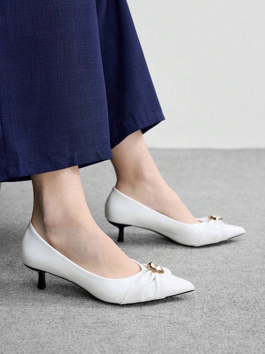 CUCCOO BIZCHIC 女士时尚优雅尖头高跟鞋 - 白色 - 查看 1