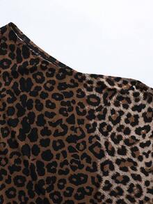 GlowEve CURVE Women's Asymmetric Leopard Print Metal Buckle Plus Size Blouse,Brown,Summer,70's,Night,Party Animal Corset Top For Beach Vacation Spring Clothing - Multicolor - View 6