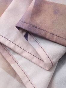 Vivie Lora Women's Loose Fit Round Neck Geometric Pattern Shirt - Purple - View 7