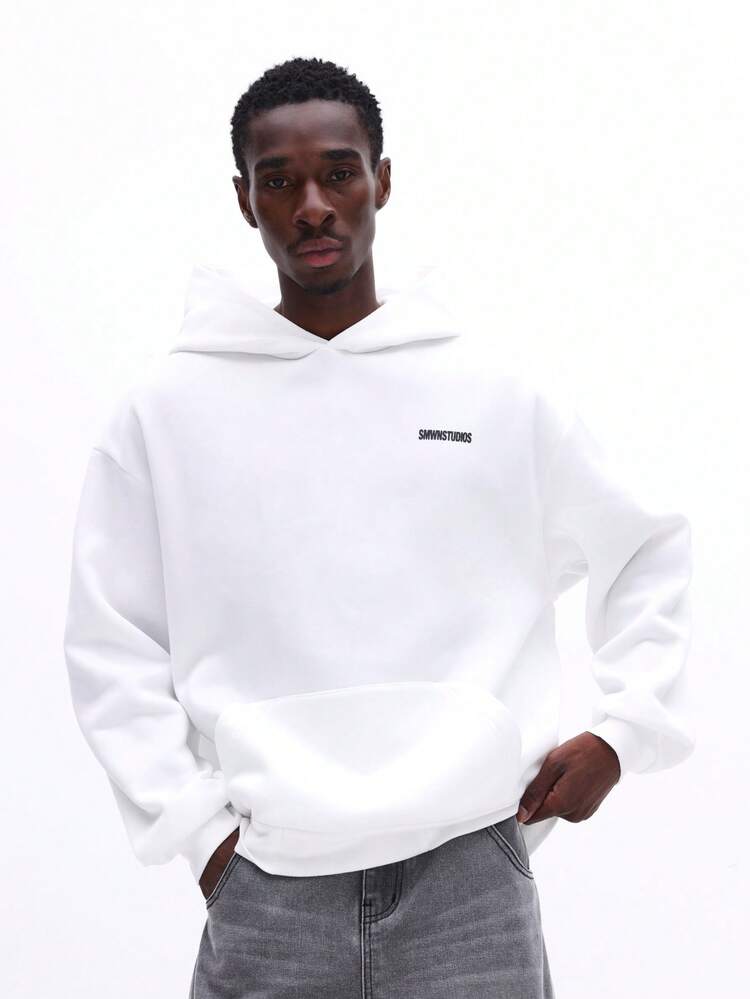 Pullover Hoodie With Front Pocket And Drawstring
