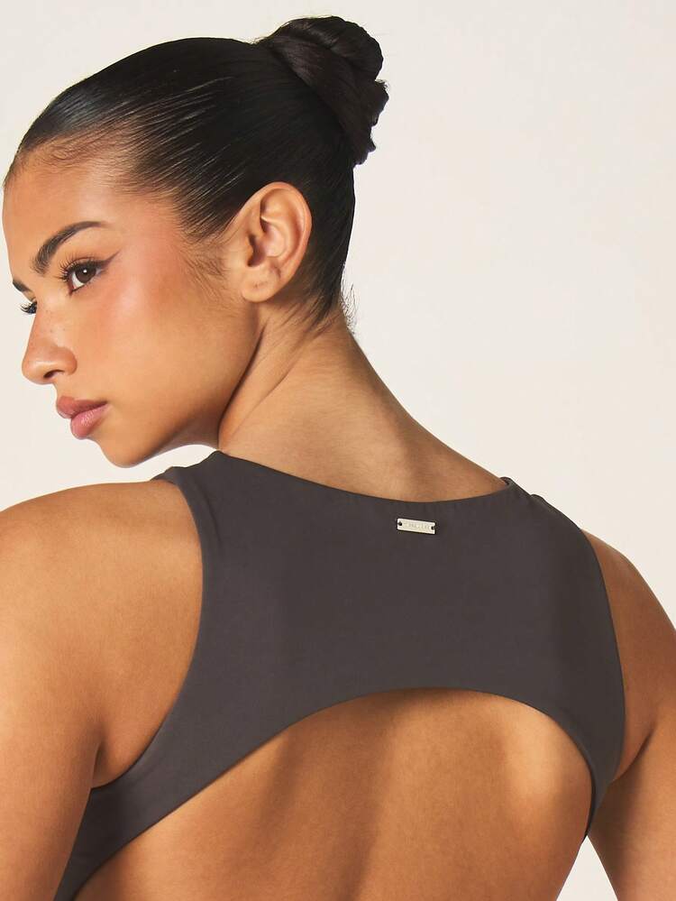 Missguided x Playboy Logo Sleeveless Athletic Tank Top With Open Back Cut Out Detail And Racerback Design For Active Lifestyle Summer Fitness