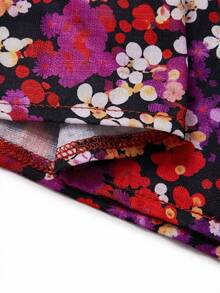 Linhara Blusa con cuello con volantes de estilo vintage con estampado floral colorido, adecuada para el mercado de fin de semana, el té de la tarde con amigos o citas. Nueva llegada de blusas, blusas y blusas para mujer, blusa con mangas con volantes, blusa con estampado floral - Multicolor - Ver 7
