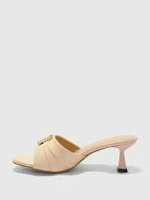 CUCCOO BIZCHIC 简约大方，时尚百搭，休闲职场通勤女式高跟凉鞋 - 杏色 - 查看 9