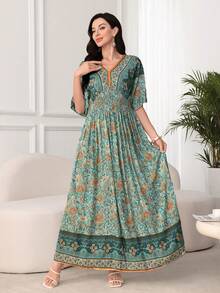 Lacomfia Gaun Panjang Gaya Resort Fashion Baru 2025 untuk Wanita - Mint Blue - View 6