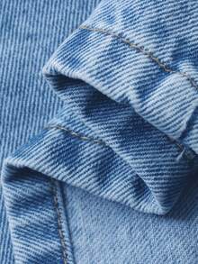 Livesso Women's Casual Loose Distressed Denim Shorts, Relaxed Vacation Style, Spring/Summer - Blue - View 4