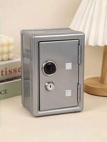 1pc All-Metal Password Piggy Bank With Built-In Removable Coin Box + Two Keys, Simple White Password Key Double-Locked Metal Piggy Bank Birthday Gift - White - View 9