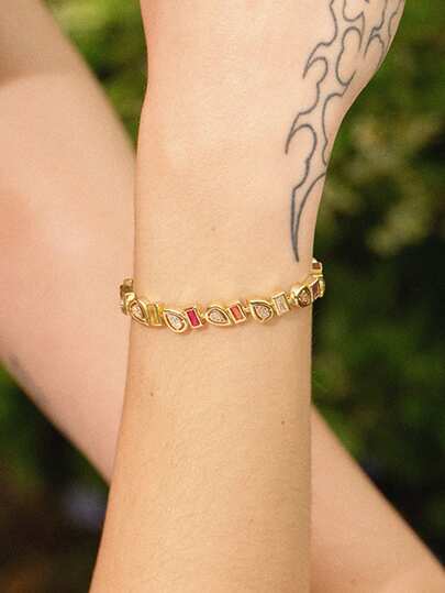 Glisma 女士链式手链、服饰、复古风、金属质感、宝石、送给妈妈/女士/女孩/母亲的礼物、高级、复古、优雅服饰、复古风、金属质感、宝石、送给妈妈/女士/女孩/母亲的礼物、高级、复古、优雅、金色、复活节、旅行/海滩/度假、波西米亚风、颓废风