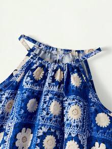 Maija Kids Maija Kids 1件装少女休闲优雅度假宽松可爱彩色碎花吊带无袖连衣裙，适合日常穿着、返校、郊游、聚会、节日、春夏穿着。 - 彩色 - 查看 4