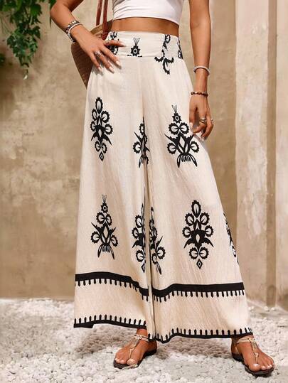 Balvessa 女士印花阔腿宽松裤