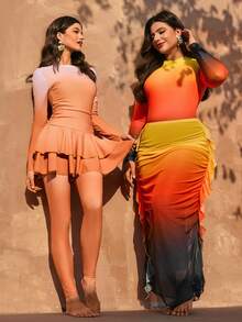 Swim Mulvari 大码渐变色布基尼套装，度假沙滩 - 彩色 - 查看 3