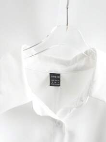 GlowEve 白色蝴蝶镂空露背蝴蝶结宽松长袖衬衫 - 白色 - 查看 5