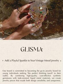 Glisma 18K Gold-Plated 1pc Flower Necklace With Pearl/Mother Of Pearl, Textured, Metallic Accents, Suitable For Party, Casual, Concert/Festival, Night Club, Wedding, Holiday, Vacation, Camping - For Women/Girls, Fall/Autumn/Winter, Festival, Holiday, Vacation, Old Money, Halloween - Gold - View 8