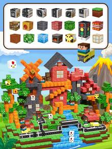 MINKOJA Bloques magnéticos, bloques de construcción para niños de 3+ años, cubos de bloques magnéticos, juguete de apilamiento magnético, juguetes de cumpleaños, juguetes de viaje, Pascua, bloques de construcción, juegos de bloques de construcción, bloques magnéticos - Multicolor - Ver 4