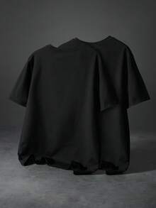 PAVTROS T-shirt Décontracté À Col Rond Pour Homme, Couleur Unie - Noir - Voir 2