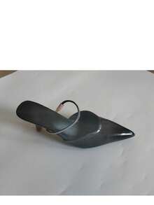 CUCCOO SZL Mules de tacón alto elegantes con decoración de diamante de imitación y punta puntiaguda para mujer - Negro - Ver 12