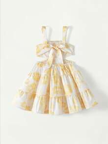 Maija Kids Maija Kids 1件装少女度假休闲优雅精致宽松可爱碎花无袖连衣裙，适合日常穿着、返校、郊游、聚会、节日、春夏穿着。 - 黃色 - 查看 2