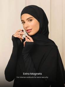 GLOWMODE X Reem Modest Own Your Moves Quick-Dry Multi-Purpose Sports Hijab Daily Casual Gym Training Wear - Black - View 3