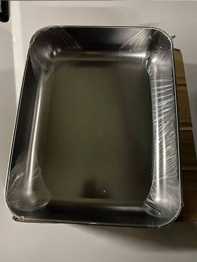 Caja de Tiramisú de acero inoxidable con tapa transparente, caja o molde para empaquetar pasteles, plato cuadrado para parrilla, pescado al vapor, arroz al vapor, bandeja de hierro ideal para vendedores ambulantes