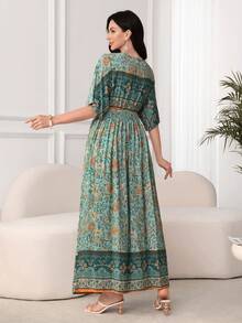 Lacomfia Gaun Panjang Gaya Resort Fashion Baru 2025 untuk Wanita - Mint Blue - View 4