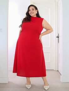 Pretty and Ole 女士优雅简约浪漫甜美日常穿着，适合办公室、婚礼、派对、音乐节、度假穿着，褶皱 A 字迷你连衣裙，红色，吊带背心 - 紅色 - 查看 5