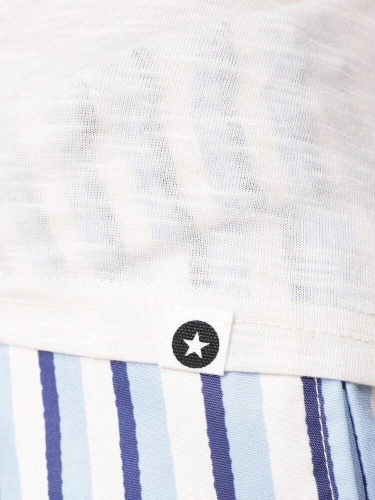 Shell Print Co-Ord Set With Striped Pants