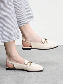 CUCCOO BIZCHIC Women's Buckle Design Casual Everyday Commute Versatile Shoes - Beige - View 1