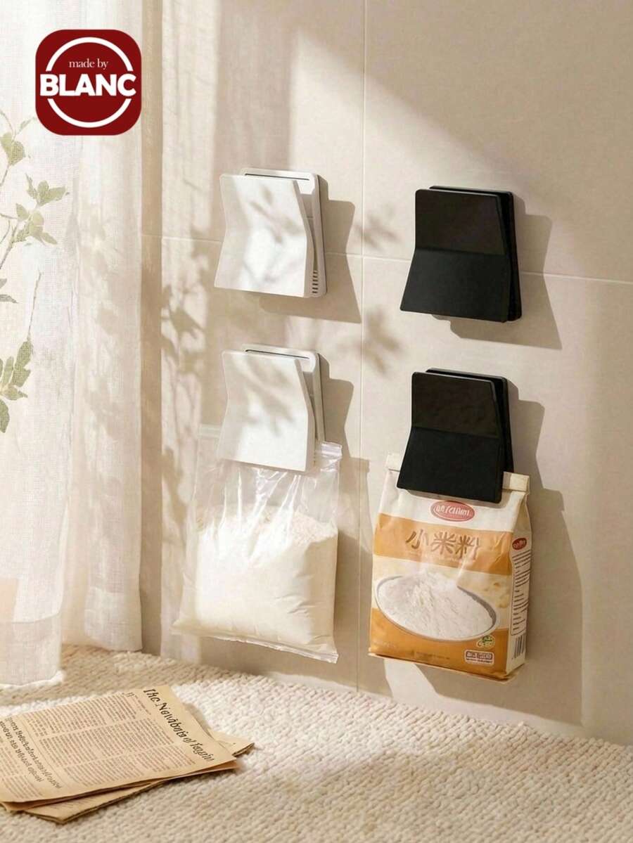 Madebyblanc 多功能密封悬挂夹，强力免钻孔壁挂式收纳夹，适用于厨房食品袋和浴室收纳，安全夹式设计，可用于密封零食、悬挂帽子、瓶盖和固定牙膏管，节省空间，适用于橱柜和墙面收纳，可用于食品储藏室和洗衣房。 - 彩色 - 查看 1