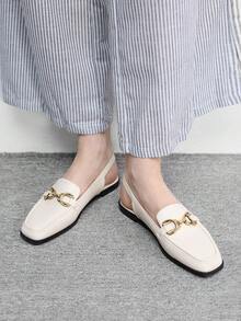 CUCCOO BIZCHIC Women's Buckle Design Casual Everyday Commute Versatile Shoes - Beige - View 5