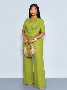 SOLERSUN Bộ jumpsuit cổ cao dệt kim màu trơn, chất liệu co giãn, dáng suông, cỡ lớn, dành cho mùa xuân/hè, có phần eo thắt và tôn dáng. Thích hợp cho mặc thường ngày, đi làm, ăn uống, du lịch, nghỉ mát biển, mùa tựu trường, đồng phục giáo viên, hẹn hò, ngày Valentine, tiệc cocktail, tiệc tốt nghiệp, lễ hội âm nhạc đêm giao thừa, lễ hội hóa trang, mùa cưới và trang phục dự tiệc. Trang phục nữ gợi cảm, thanh lịch, đơn giản và thời trang. - màu xanh lá - Xem 2