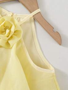 Babygirl Cute & Elegant Yellow Ruffle Floral Sleeveless Dress Spring Baby Dresses Vestidos Elegantes Para Fiesta - Black - View 6