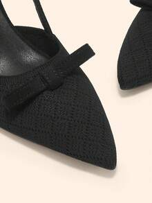 CUCCOO BASICS Women's Fashionable & Elegant Commuter Pumps With Bow Decor Spring Shoes - Black - View 8