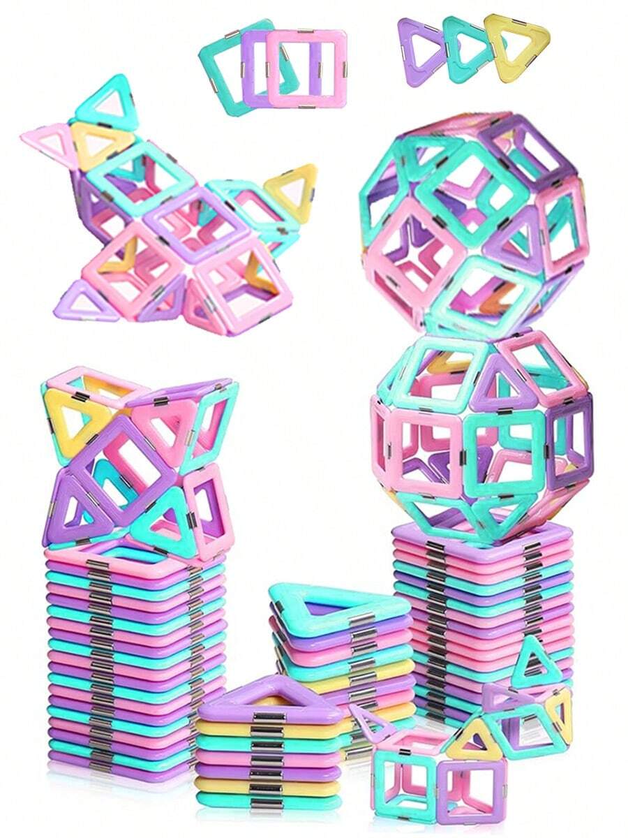 MINKOJA 儿童磁力片，升级版马卡龙积木，儿童礼物，复活节，复活节礼物，儿童节，旅行玩具，磁力积木，积木，儿童磁力积木玩具 - 彩色 - 查看 1