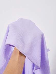 SHEIN 1pc Girls' Elegant Woven Solid Color Pleated Camisole Dress, Bowknot Decor, Suitable For Casual Daily Wear In Spring/Summer - Mauve Purple - View 8