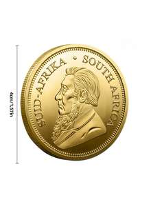 1967 South African Krugerrand Gold Coin Replica 4cm Diameter Role Play Prop For Historical Reenactment Teaching Display Valentines Day Gift Spring Summer Style Must Haves - Gold - View 5