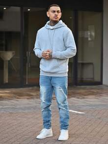 Devon Thys 1 quần Cargo thường ngày rách rách co giãn ôm vừa vặn cho nam, quần jeans dày màu trơn thoáng khí phong cách đường phố thích hợp đi dạo phố, hoạt động ngoài trời cho cha mẹ và con cái, mọi mùa - Rửa nhẹ - Xem 1