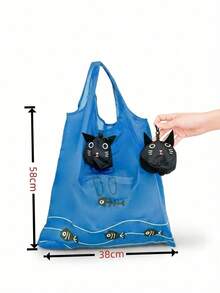 Joivida 可爱狗狗骨头图案宠物爱好者手提袋，大容量可折叠购物袋，女士适用，送朋友的礼物，米色或蓝色工作旅行包，日常使用 - 彩色 - 查看 3