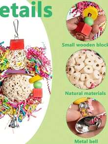 1pc Parrot Chew Toy For Boredom Relief, Daily Leisure Pet Supplies - Multicolor - View 2