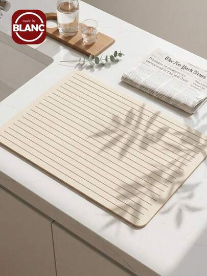 Madebyblanc 1 件装大号超强吸水速干硅藻土防滑耐热餐具沥水垫咖啡杯垫，适用于厨房水槽台面，遮盖污渍，易于清洁，家居装饰实用乔迁礼物厨房必备用品