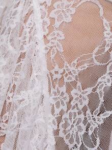 Rina Fox Women's Asymmetrical Design Lace Ruffled Y2K Mini Skirt, Sexy Denim Style, Suitable For Concerts, Parties, Spring/Summer - White - View 8