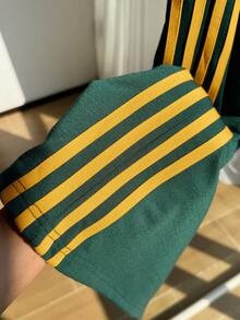 Comfortcana Plus Size Striped Elastic Waist Straight Loose Casual Pants Green Track Pants Women's Track Pants - Green - View 6