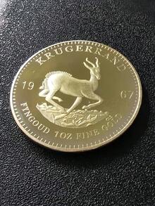 1967 South African Krugerrand Gold Coin Replica 4cm Diameter Role Play Prop For Historical Reenactment Teaching Display Valentines Day Gift Spring Summer Style Must Haves - Gold - View 2