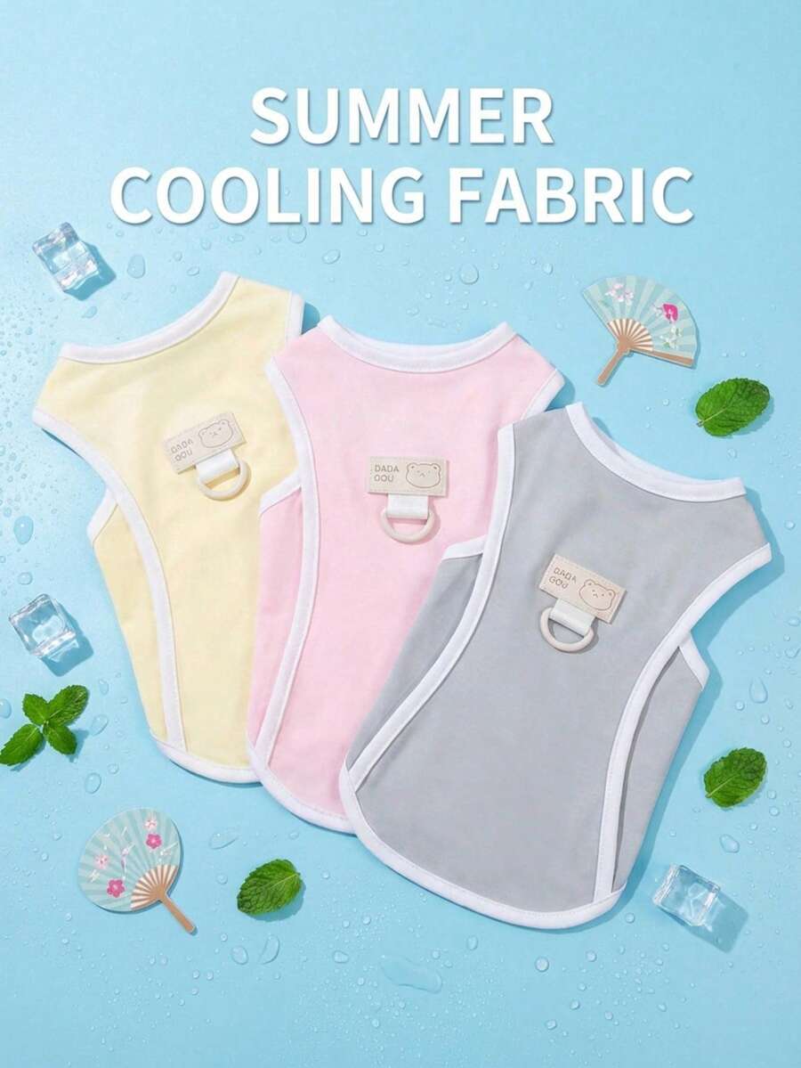 PETSIN 宠物春季新款狗狗服装 动物用品 宠物服装 狗狗背心 猫咪T恤 泰迪熊套装 小型动物服装 休闲酷炫背心 狗狗服装 猫咪服装 春夏两季新款背心 - 彩色 - 查看 1