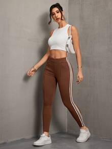 Jeanoix Women's Casual Minimalist Style Stretchy Skinny Jeans Summer - Brown - View 3