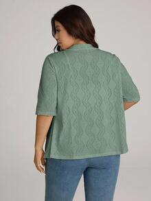 Comfylo Áo khoác cardigan dáng rộng dành cho nữ, chất liệu jacquard, kiểu dáng thường ngày, đa năng. - màu xanh lá - Xem 2
