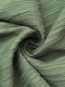 SHEIN 孕妇休闲度假通勤纯色纹理面料宽松阔腿连体裤 - 綠色 - 查看 7