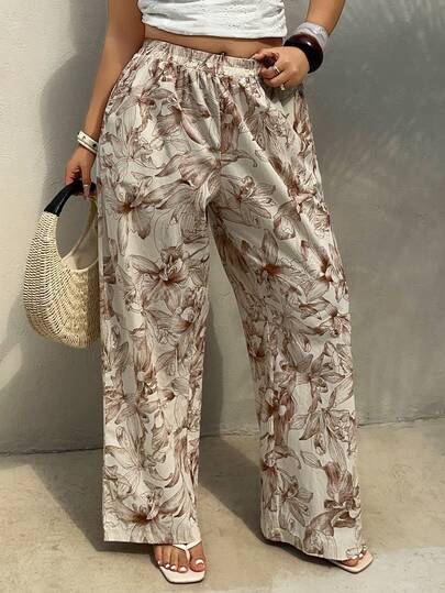 Dazy Plus 大码女式印花弹力腰睡裤