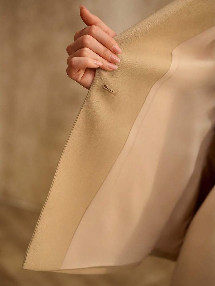 WOMEN'S VISCOSE LINEN BLEND FITTED WAIST BLAZER, SPRING/SUMMER